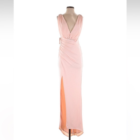 NWT Revolve Katie May Sugar Stick Maxi in Blush Sz S Soft Pink Asymmetrical Hem - Picture 3 of 7
